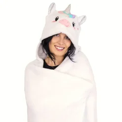 Pledd med hette Unicorn