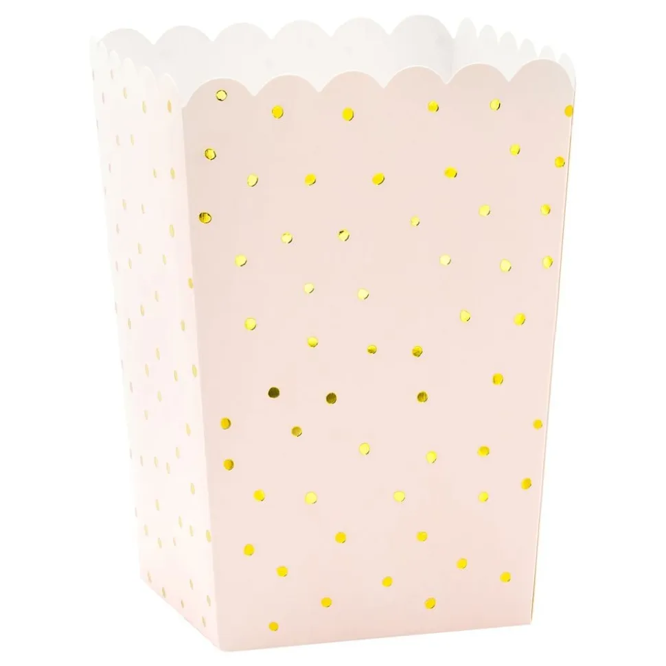 Popcornbeger Rosa med Gullprikker