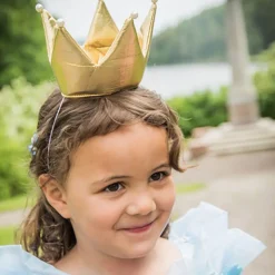 Prinsessekrone Gull med Perler Barn