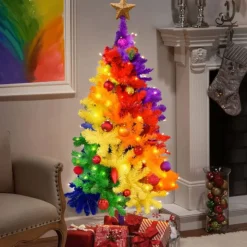 Regnbuefarget Juletre