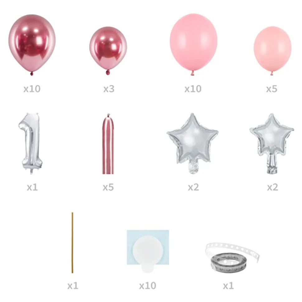 Rosa Ballongbukett 1 år