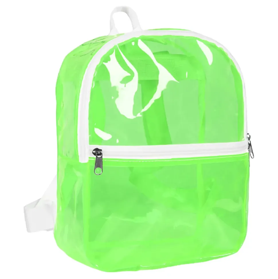 Ryggsekk Transparent Neongrønn