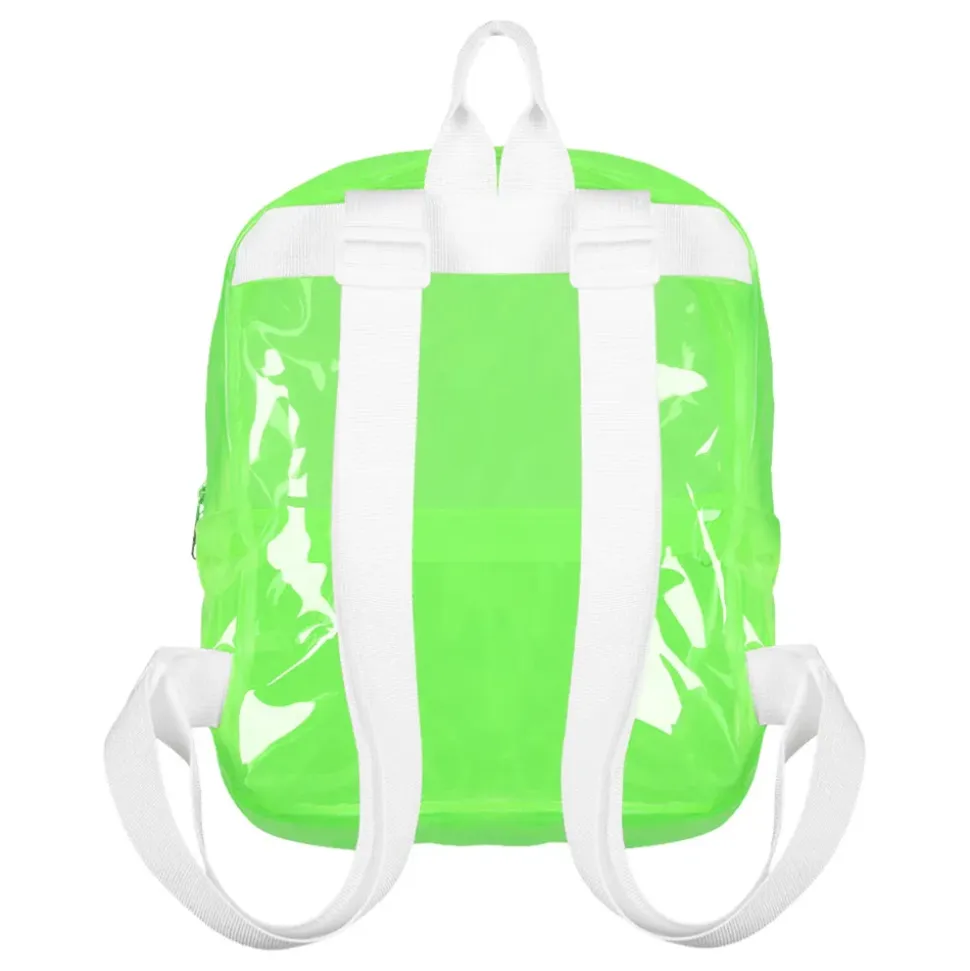 Ryggsekk Transparent Neongrønn