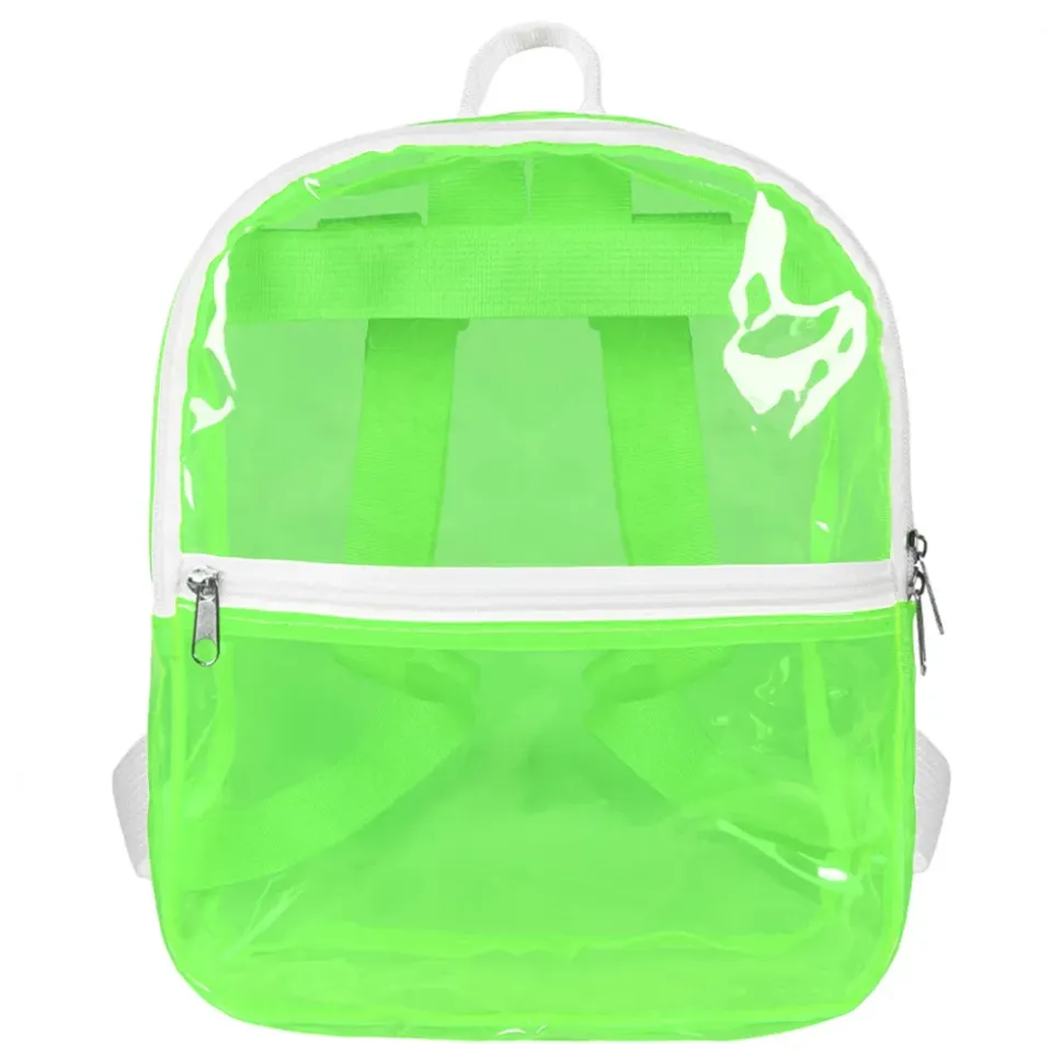 Ryggsekk Transparent Neongrønn