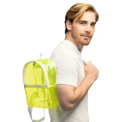 Ryggsekk Transparent Neongul