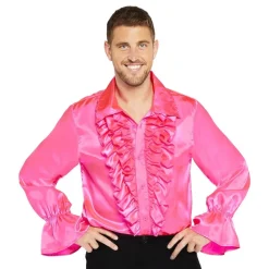 Satengskjorte Rosa