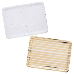 Serveringsfat Stripete Gull Metallic