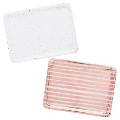 Serveringsfat Stripete Roségull Metallic