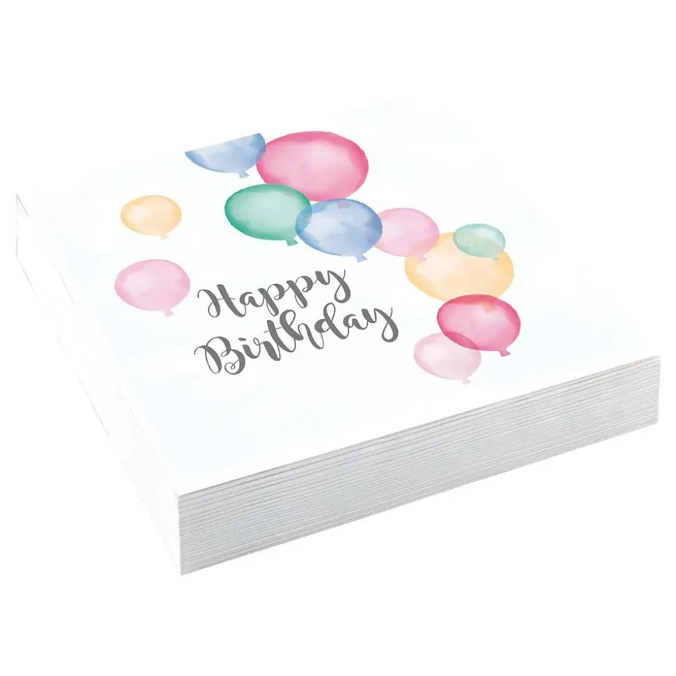 Servietter Ballonger Happy Birthday Pastell