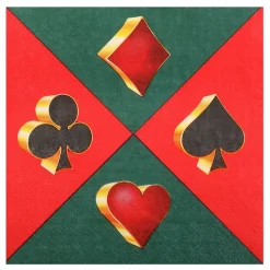 Servietter Casino Grønn/Rød