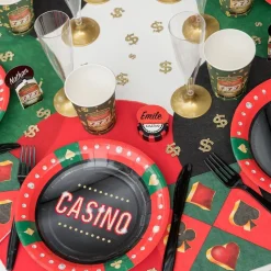 Servietter Casino Grønn/Rød