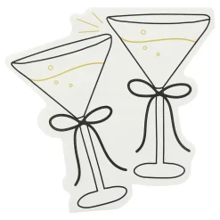Servietter Cocktailglass Kremhvit Sløyfe
