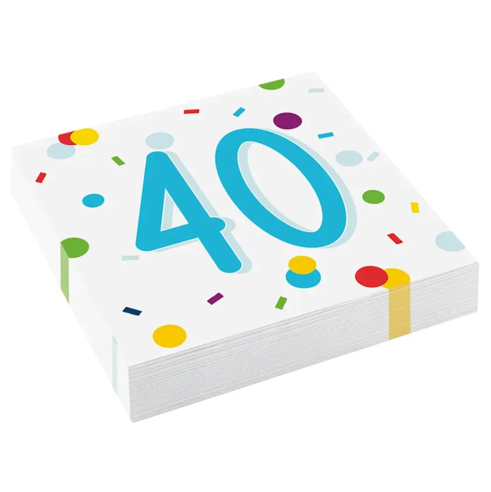 Servietter Confetti Birthday 40