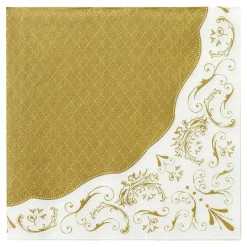 Servietter Damask Gull/Hvit