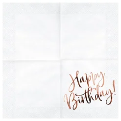 Servietter Happy Birthday Roségull
