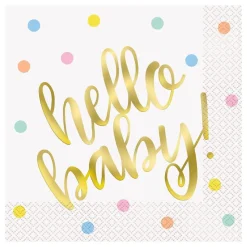 Servietter Hello Baby med Prikker