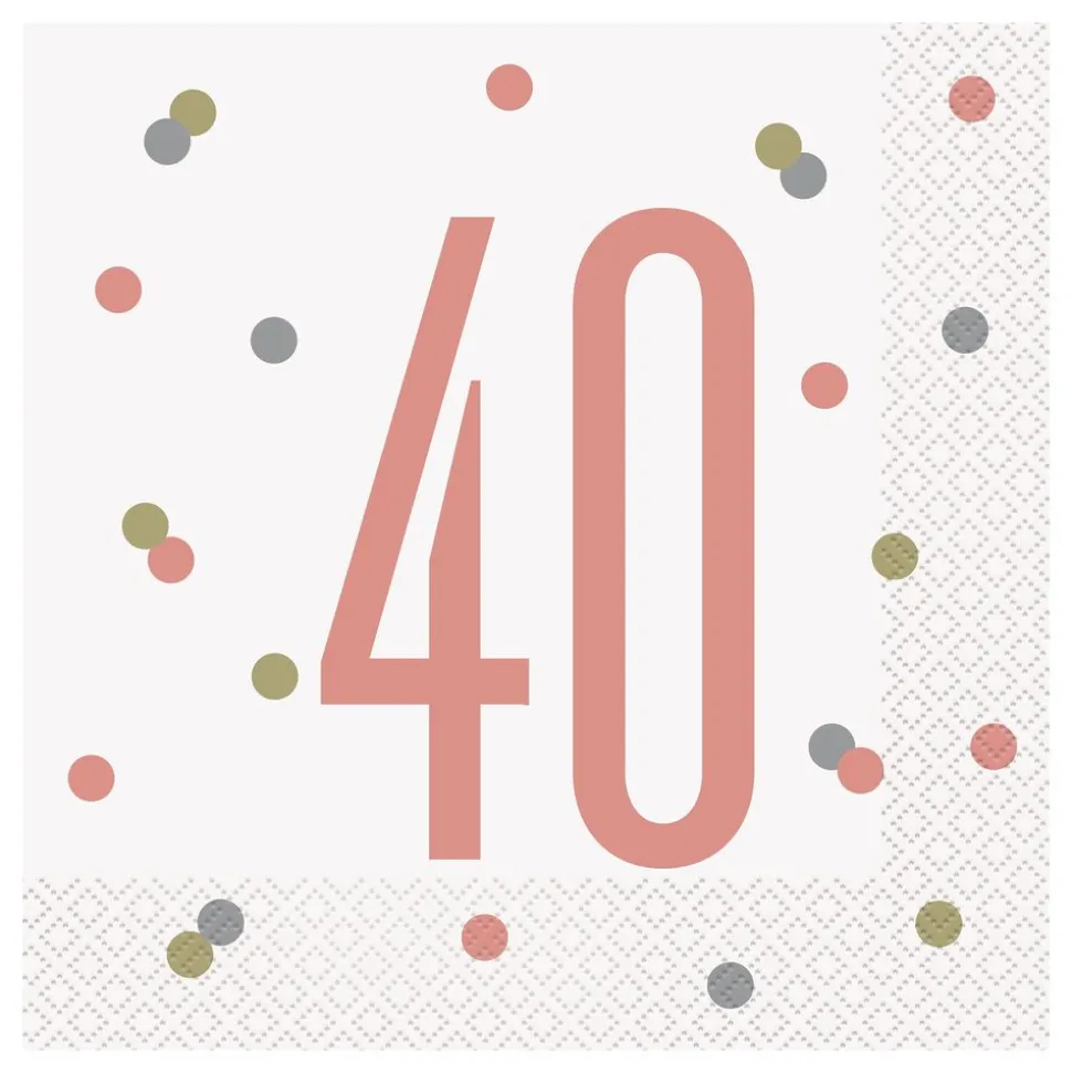 Servietter 40 Hvit/Roségull