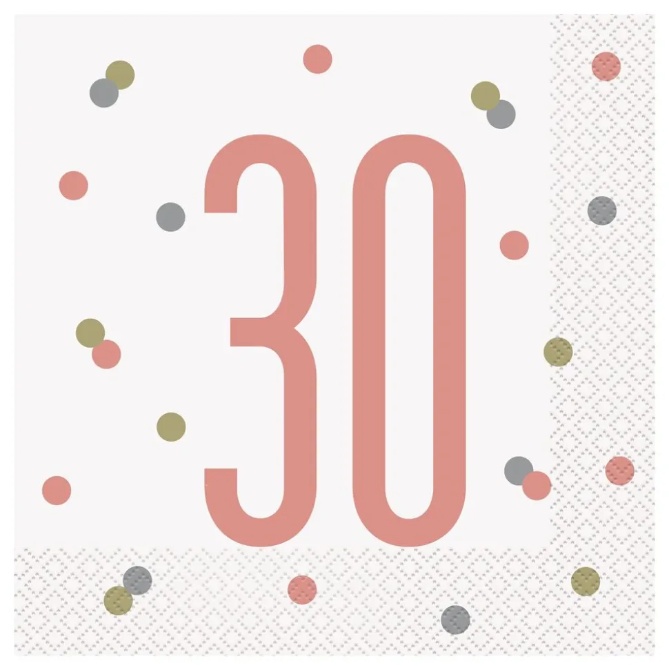 Servietter 30 Hvit/roségull