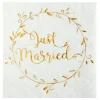 Servietter Just Married Hvit/Gull