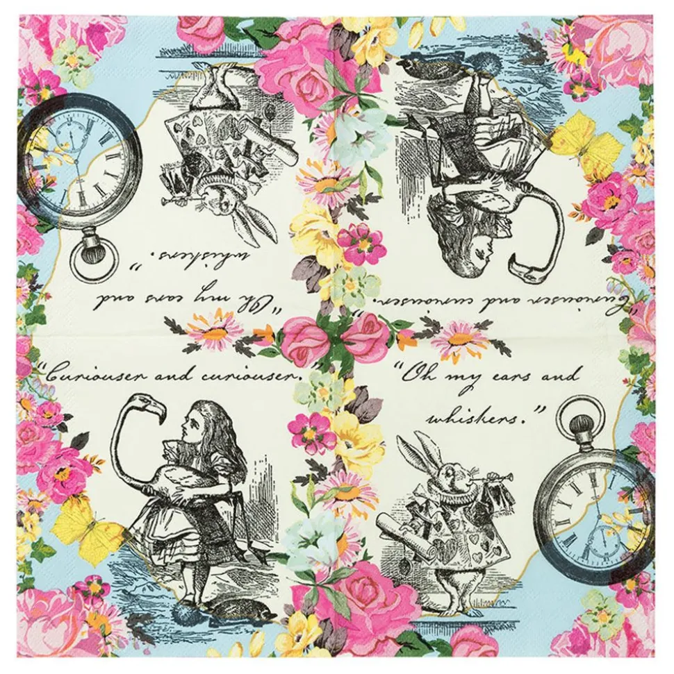 Servietter Klokke Alice Wonderland