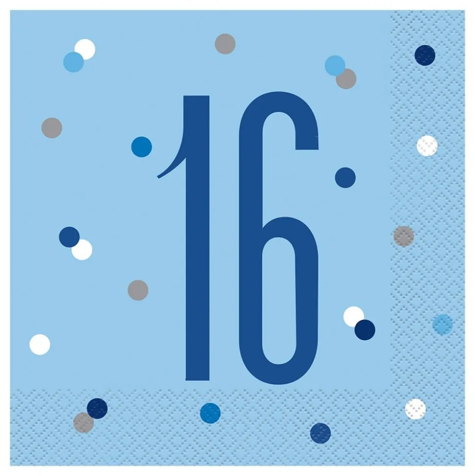 Servietter 16 Lyseblå Prikkete