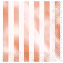 Servietter Roségull Metallic Stripete