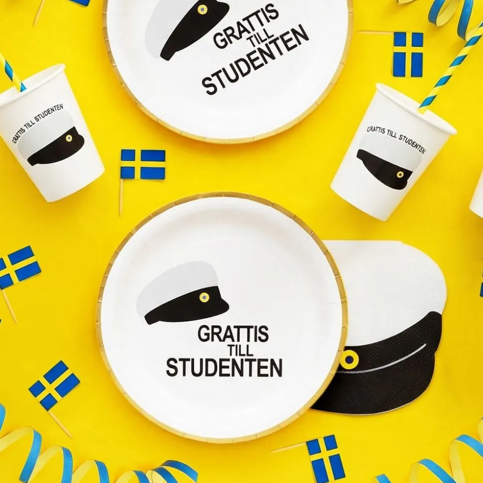 Servietter Studentlue Stanset