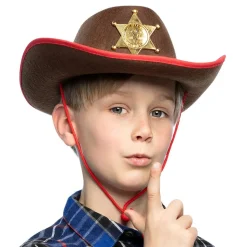 Sheriffhatt brun for barn