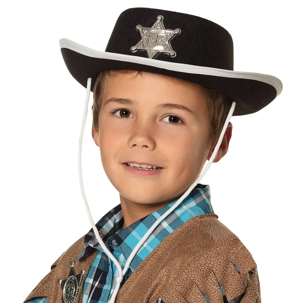 Sheriffhatt Svart for Barn