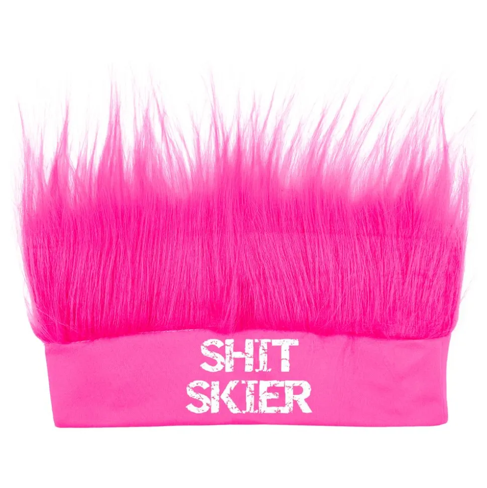 Shit Skier Pannebånd med Hår Neonrosa