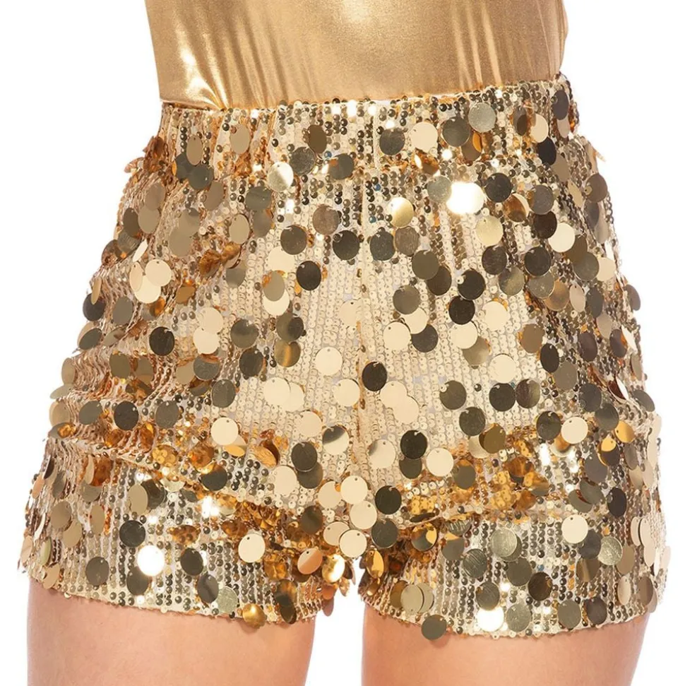 Shorts med paljetter gull