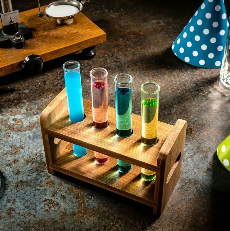 Shotglass Prøverør i Stativ