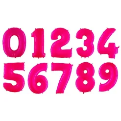Sifferballong Neon Rosa