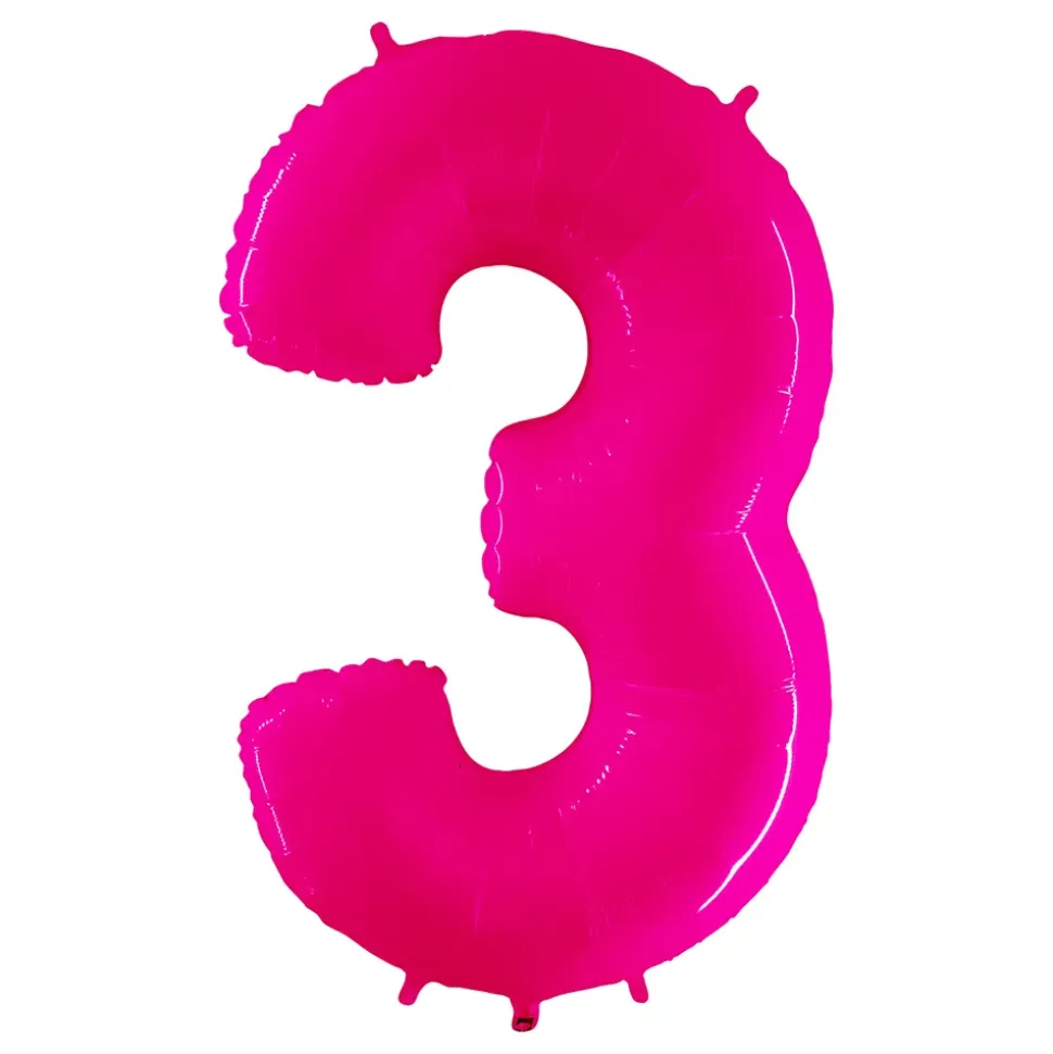 Sifferballong Neon Rosa