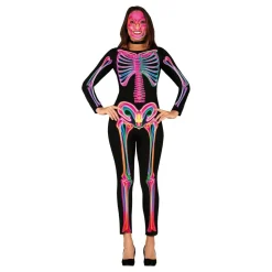 Skelett Neon Dame Kostyme
