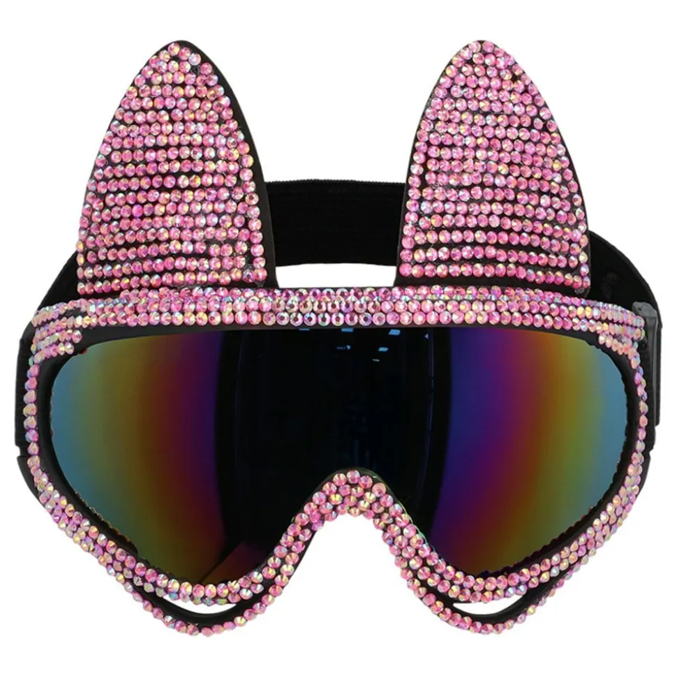 Skibriller Katt med Strass Rosa