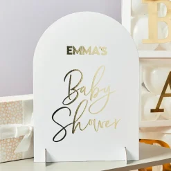Skilt Baby Shower med Bokstaver