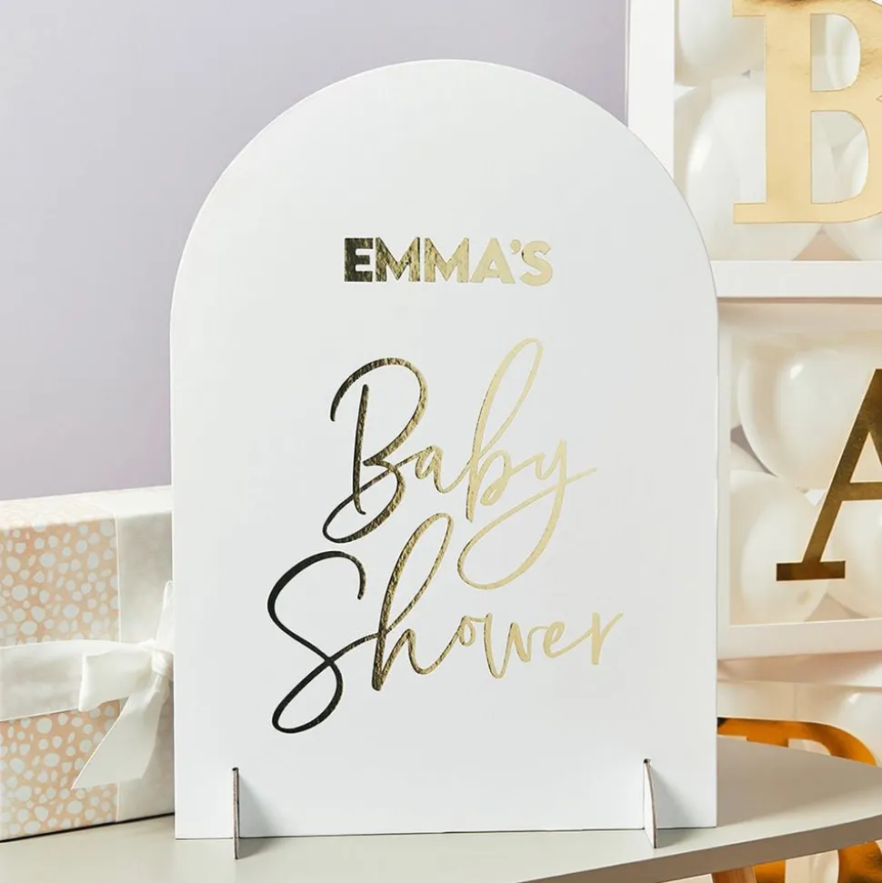 Skilt Baby Shower med Bokstaver