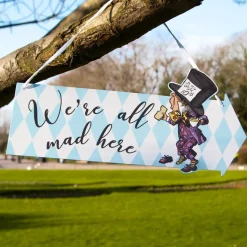 Skilt med Tekst Alice Wonderland