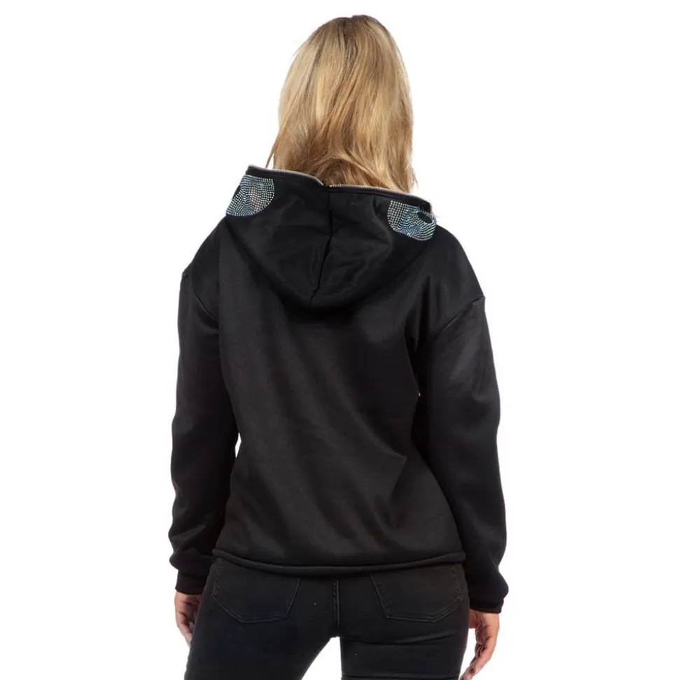 Skjelett Hoodie Glitter med Glidelås