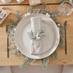 Sølvfarget Julekrans Spisebrikke