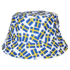 Solhatt med svenske flagg