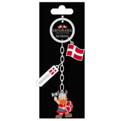 Souvenir Denmark Nøkkelring Viking/Flagg