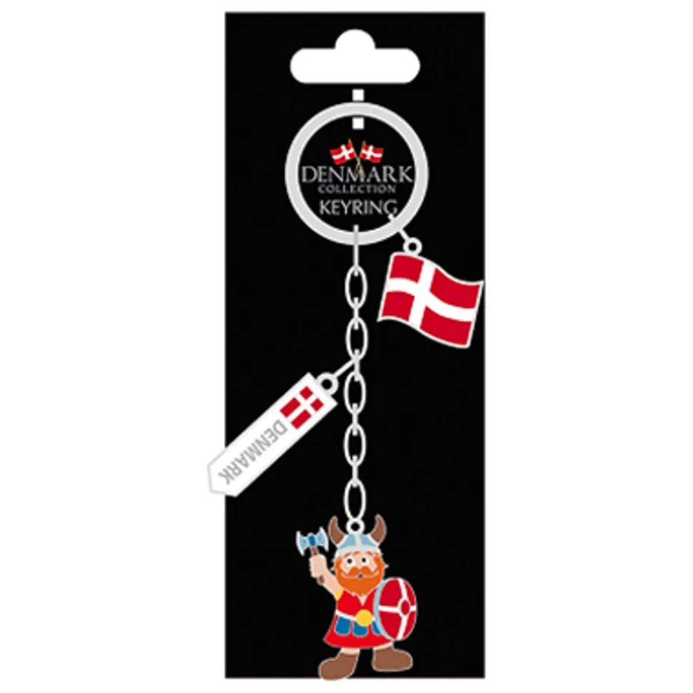 Souvenir Denmark Nøkkelring Viking/Flagg