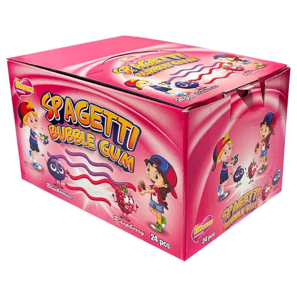 Spaghetti Bubble Gum Blueberry & Raspberry Storpakning