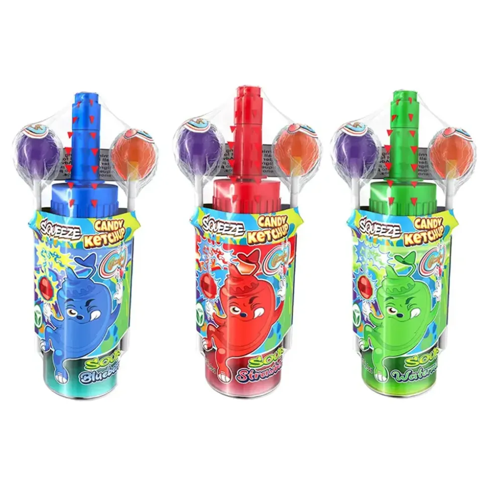 Squeeze Candy Ketchup med Lollipop