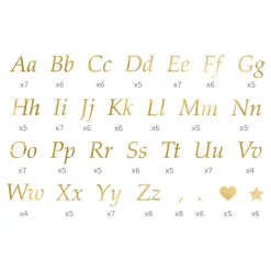 Stickers Bokstaver Gull Metallic