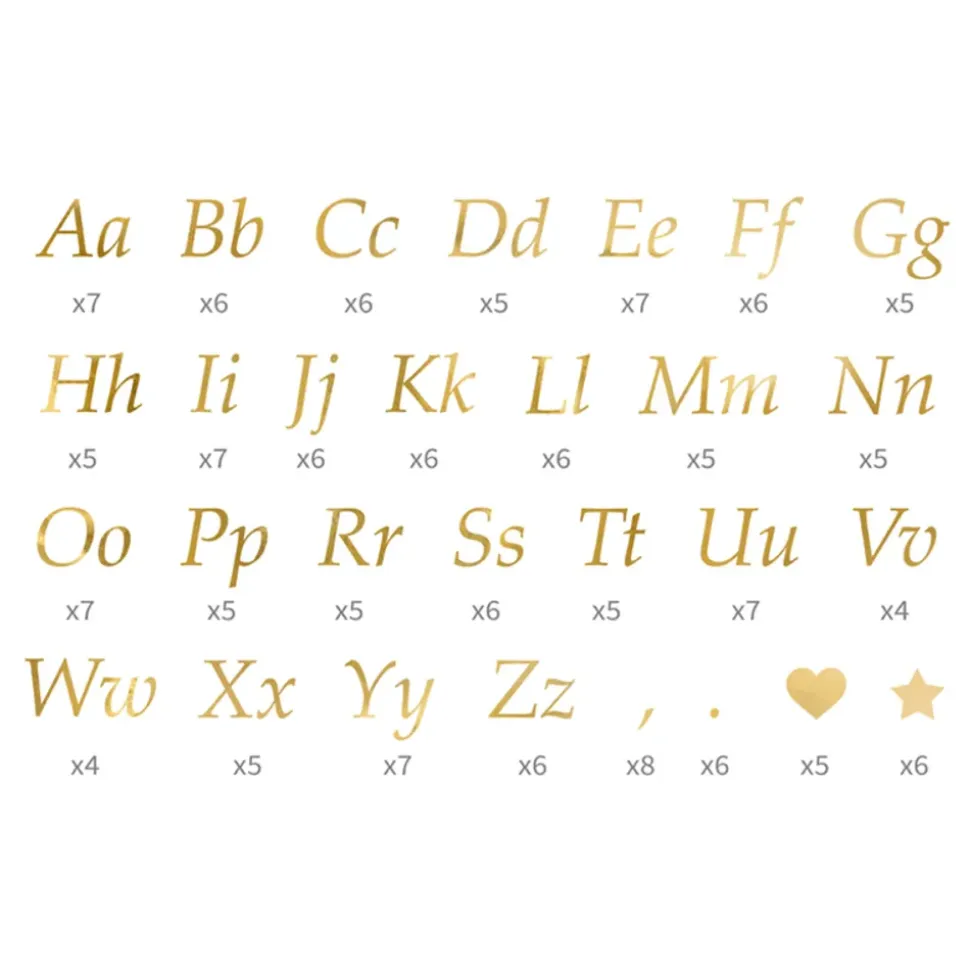 Stickers Bokstaver Gull Metallic