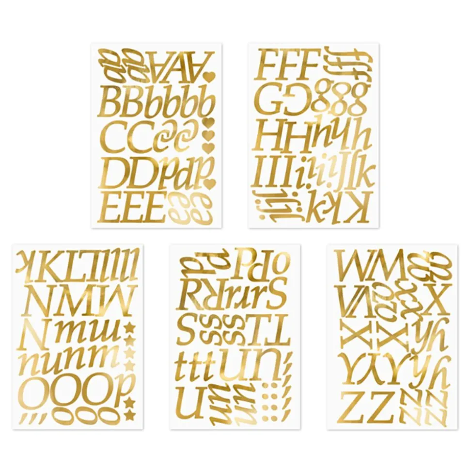 Stickers Bokstaver Gull Metallic