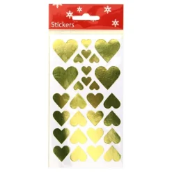 Stickershjerter Gull